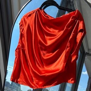 The sei red/orange silk blouse